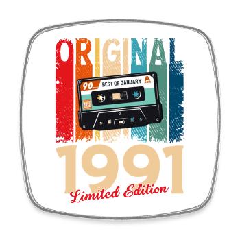 Cassette du 35e anniversaire janvier 1991 - Magnet carré - blanc - Devant