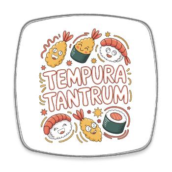 Tempura de sushi Tantrum Passionné de cuisine japonaise - Magnet carré - blanc - Devant