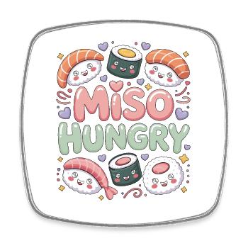 Sushi Miso Hungry Japanese Food Seafood Lover - Viereckiger Kühlschrankmagnet - Weiß - Vorne