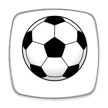 Black White Football Ball Pattern - Square fridge magnet - white - Front