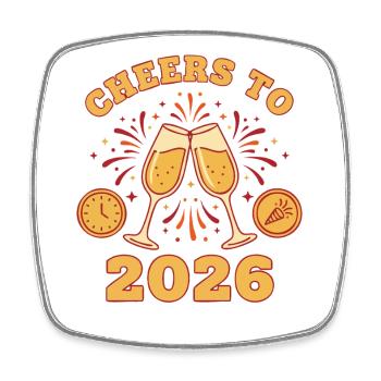 Cheers To 2026 New Year's Celebration - Square fridge magnet - white - Front