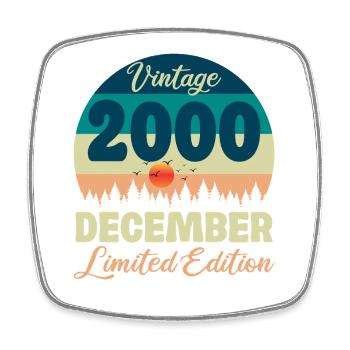 Birthday December 2000 Birthday Gift - Square fridge magnet - white - Front