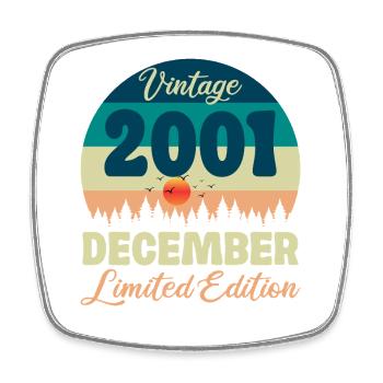 Anniversaire Décembre 2001 Cadeau D'anniversaire  - Magnet carré - blanc - Devant