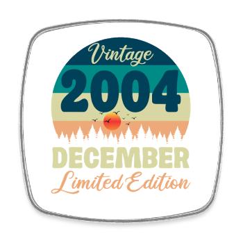 Anniversaire Décembre 2004 Cadeau D'anniversaire  - Magnet carré - blanc - Devant