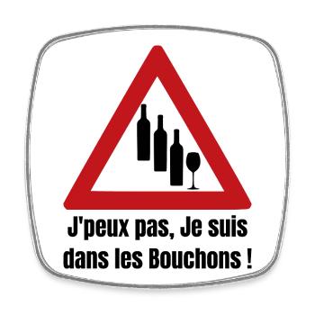 I CAN'T, I'M IN TRAFFIC! (wine) - Square fridge magnet - white - Front