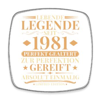 45e anniversaire Parfaitement vieilli depuis 1981 - Magnet carré - blanc - Devant
