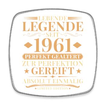 65th birthday Perfectly aged since 1961 - Square fridge magnet - white - Front