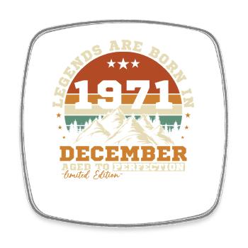 Décembre 1971 Vintage Cadeau D'anniversaire - Magnet carré - blanc - Devant