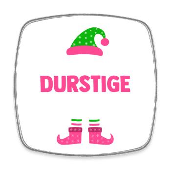 Weihnachten Die Durstige Elfe - Viereckiger Kühlschrankmagnet - Weiß - Vorne