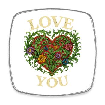 Love You Heart, cadeau romantique - Magnet carré - blanc - Devant