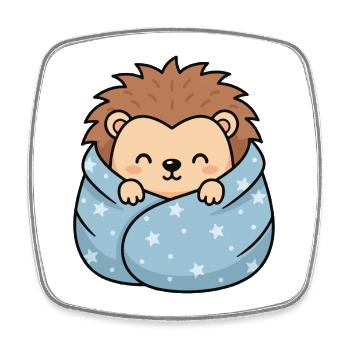 Star-hedgehog cuddle - Square fridge magnet - white - Front