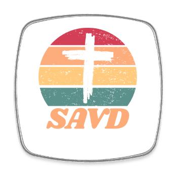 Redeemed Cross Retro Bible Christian Faith Jesus - Square fridge magnet - white - Front