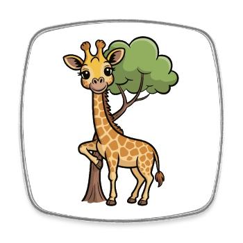 Kuschelige Giraffe im Wald - Viereckiger Kühlschrankmagnet - Weiß - Vorne