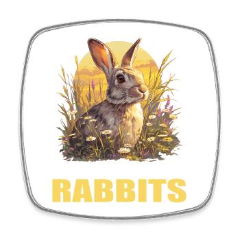 Hasen Hase - Viereckiger Kühlschrankmagnet - Weiß - Vorne