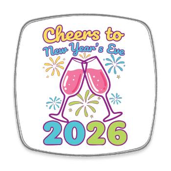 Ein Hoch auf die Silvesterfeier 2026! - Viereckiger Kühlschrankmagnet - Weiß - Vorne