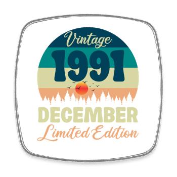 Anniversaire Décembre 1991 Cadeau D'anniversaire  - Magnet carré - blanc - Devant