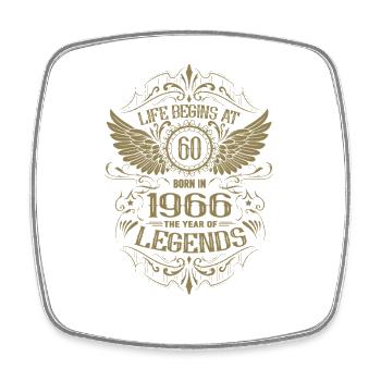 60e anniversaire La vie commence Angel Wings Vintage - Magnet carré - blanc - Devant