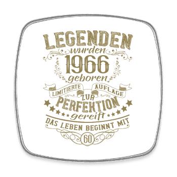 Legenden Geburtstag 1966 Vintage Retro Design - Viereckiger Kühlschrankmagnet - Weiß - Vorne