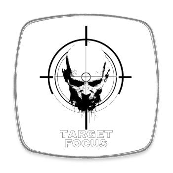 Sportshooter Shooter IPSC Target Focus Zombie - Viereckiger Kühlschrankmagnet - Weiß - Vorne