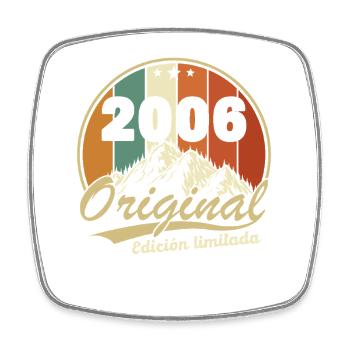 2006 Vintage Retro Birthday Gift - Square fridge magnet - white - Front