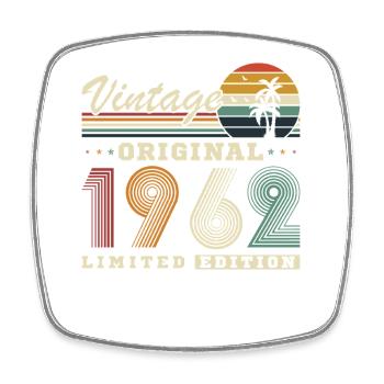 Originaler Vintage-Retro-Geburtstag von 1962 - Viereckiger Kühlschrankmagnet - Weiß - Vorne