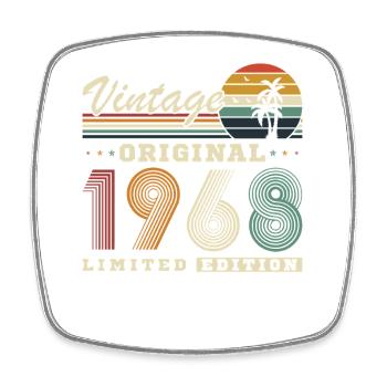 Original 1968 Vintage Vintage Retro Anniversary - Square fridge magnet - white - Front