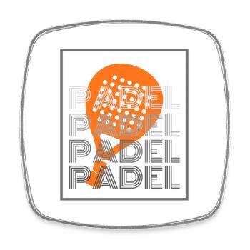 Padel Tennis - Square fridge magnet - white - Front