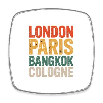 Cologne Köln - Square fridge magnet - white - Front
