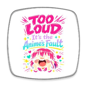 Anime-fangirl Schreit Anime-reaktion - Viereckiger Kühlschrankmagnet - Weiß - Vorne