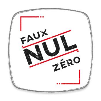 Faux Nul Zéro T-shirt réplique de ton humoriste  - Magnet carré - blanc - Devant