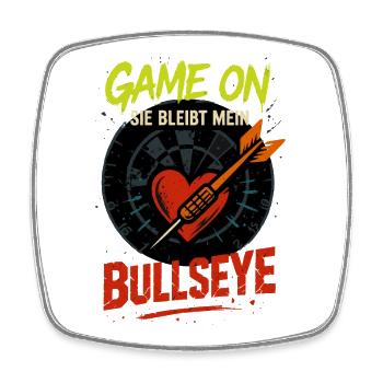 Darts Valentine's Day Bullseye, She Remains Mine - Square fridge magnet - white - Front