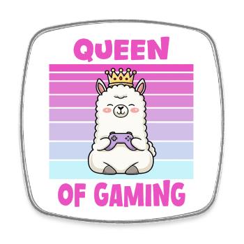 Lama queen gamerin - Viereckiger Kühlschrankmagnet - Weiß - Vorne