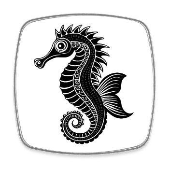 Seahorse - Square fridge magnet - white - Front