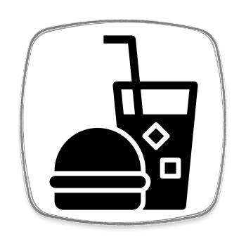 Fast food, burgers, food trucks - Square fridge magnet - white - Front