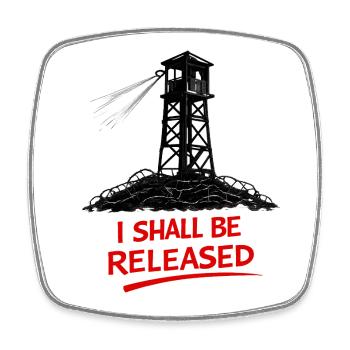 Cry for freedom at the watchtower - Square fridge magnet - white - Front