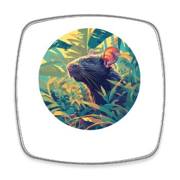 Rat Rat - Square fridge magnet - white - Front