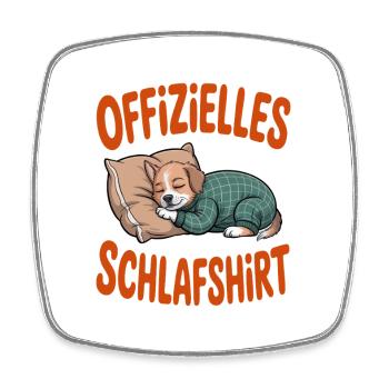 Chemise de nuit officielle Petit chiot mignon - Magnet carré - blanc - Devant
