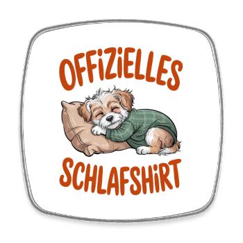 Chemise de nuit officielle Petit chiot mignon - Magnet carré - blanc - Devant