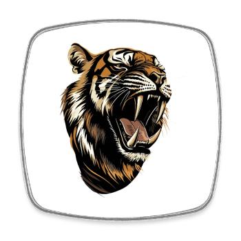 Saber-toothed tiger Smilodon Big cat Sabertooth tiger - Square fridge magnet - white - Front