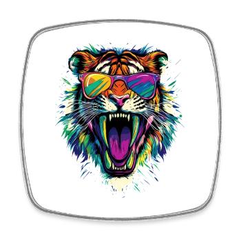 Saber-toothed tiger Smilodon Big cat Sabertooth tiger - Square fridge magnet - white - Front