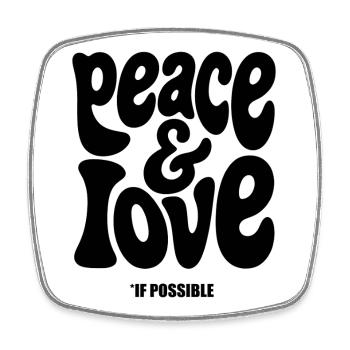 PEACE LOVE #1 - let's talk - Magnet carré - blanc - Devant