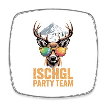 Ischgl Party Team Après Ski - Viereckiger Kühlschrankmagnet - Weiß - Vorne