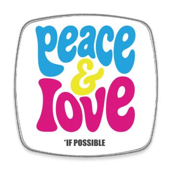 PEACE LOVE #4 - let's talk - Magnet carré - blanc - Devant
