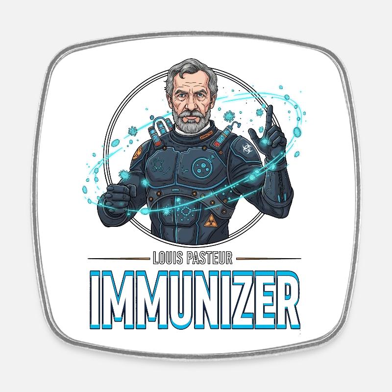 Pasteur Immunizer Armor - Square fridge magnet - white