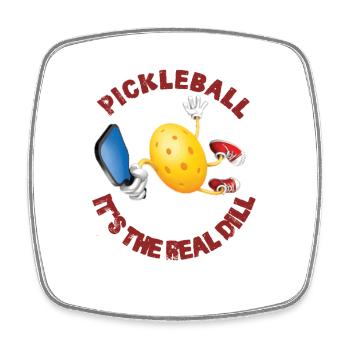 Pickleball: Es ist der wahre Dill - Viereckiger Kühlschrankmagnet - Weiß - Vorne