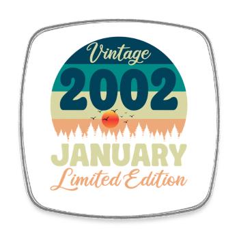 Anniversaire Janvier 2002 Cadeau Vintage Limited - Magnet carré - blanc - Devant