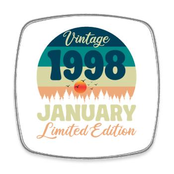 Anniversaire Janvier 1998 Cadeau Vintage Limited - Magnet carré - blanc - Devant