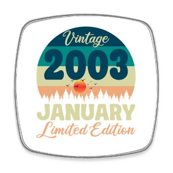 Anniversaire Janvier 2003 Cadeau Vintage Limited - Magnet carré - blanc - Devant