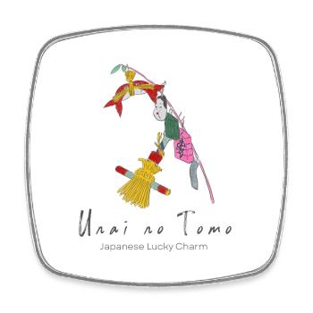 Unai no Tomo - Lucky Charm Garland Japanese craft - Square fridge magnet - white - Front