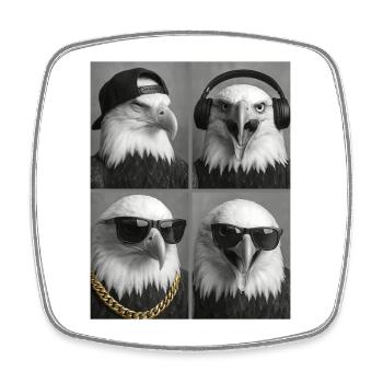 Aigle - Magnet carré - blanc - Devant